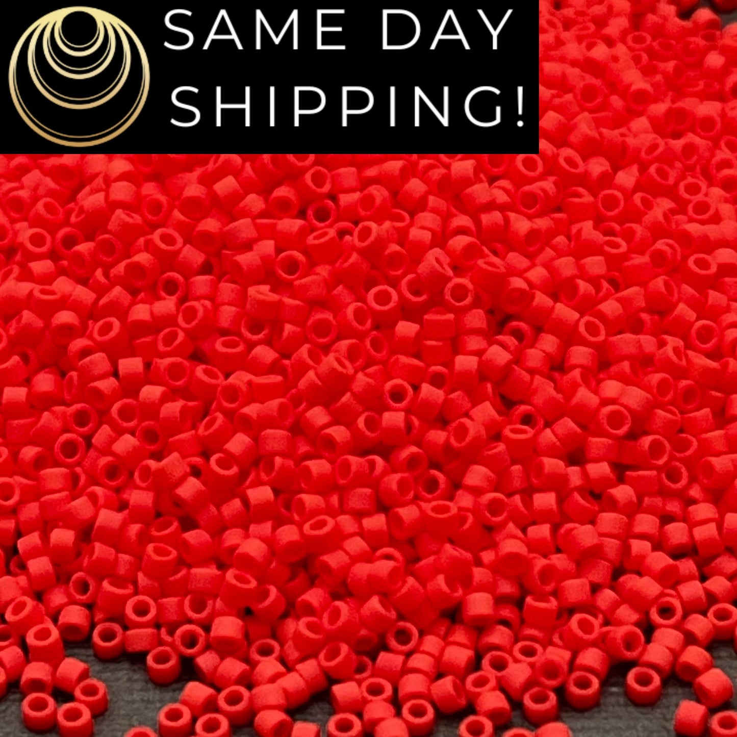 DB0757 11/0 Miyuki Delica Beads Matte Opaque Vermillion Red