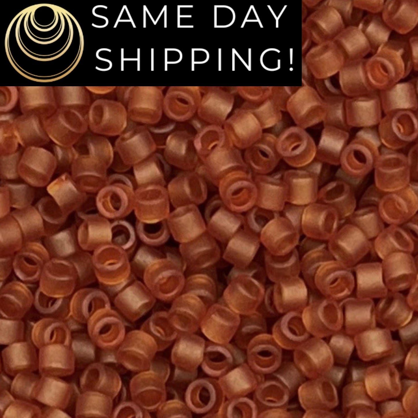 DB0764 11/0 Miyuki Delica Beads Matte Transparent Amber