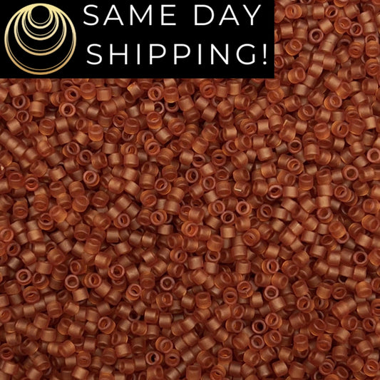 DB0764 11/0 Miyuki Delica Beads Matte Transparent Amber