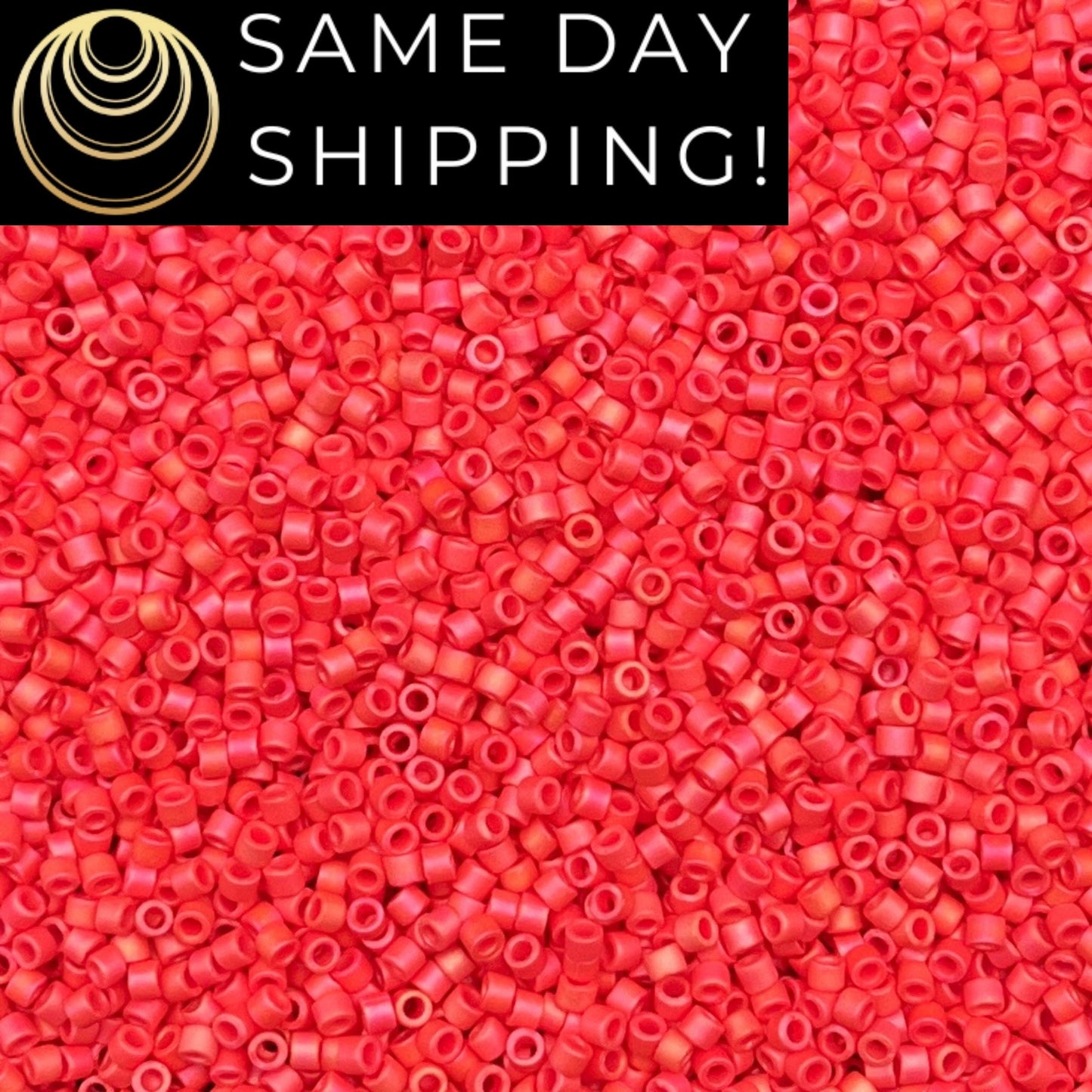 DB0873 11/0 Miyuki Delica Beads Matte Opaque Vermillion Red AB