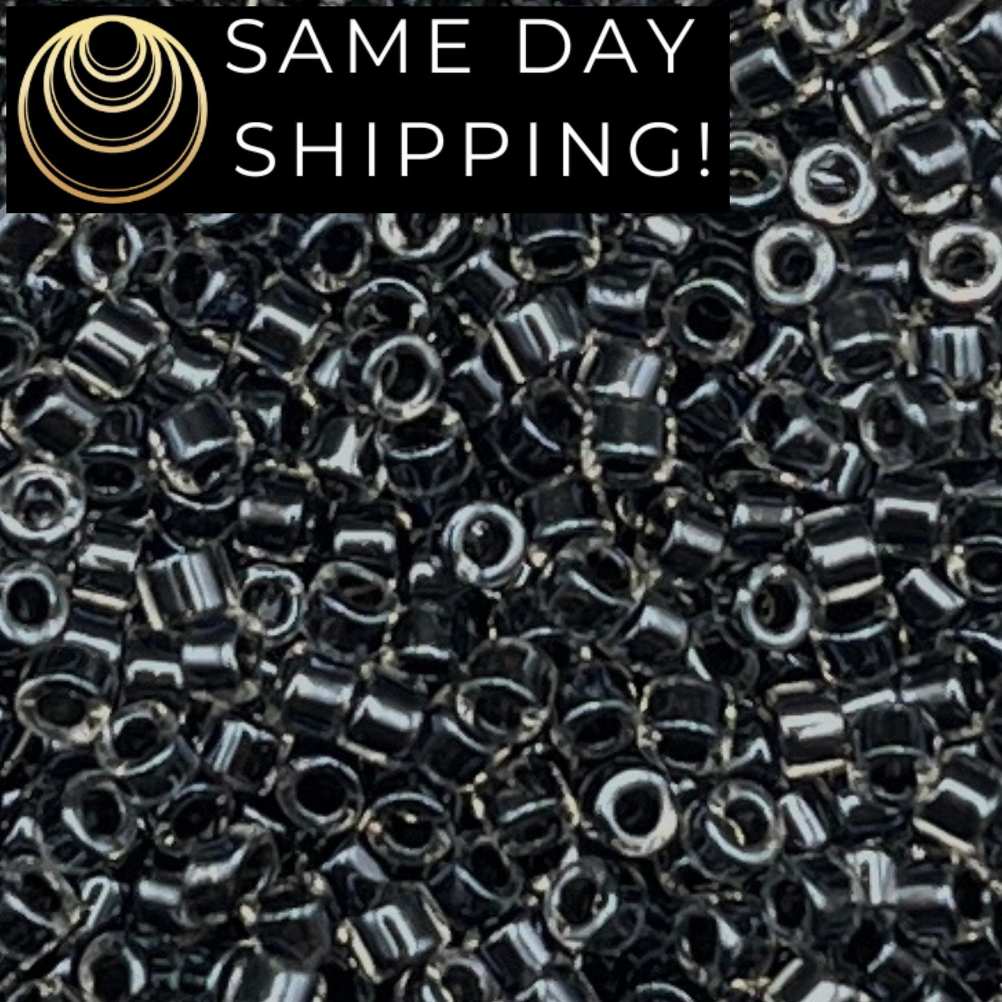 DB0925 11/0 Miyuki Delica Beads Sparkling Charcoal Lined Crystal