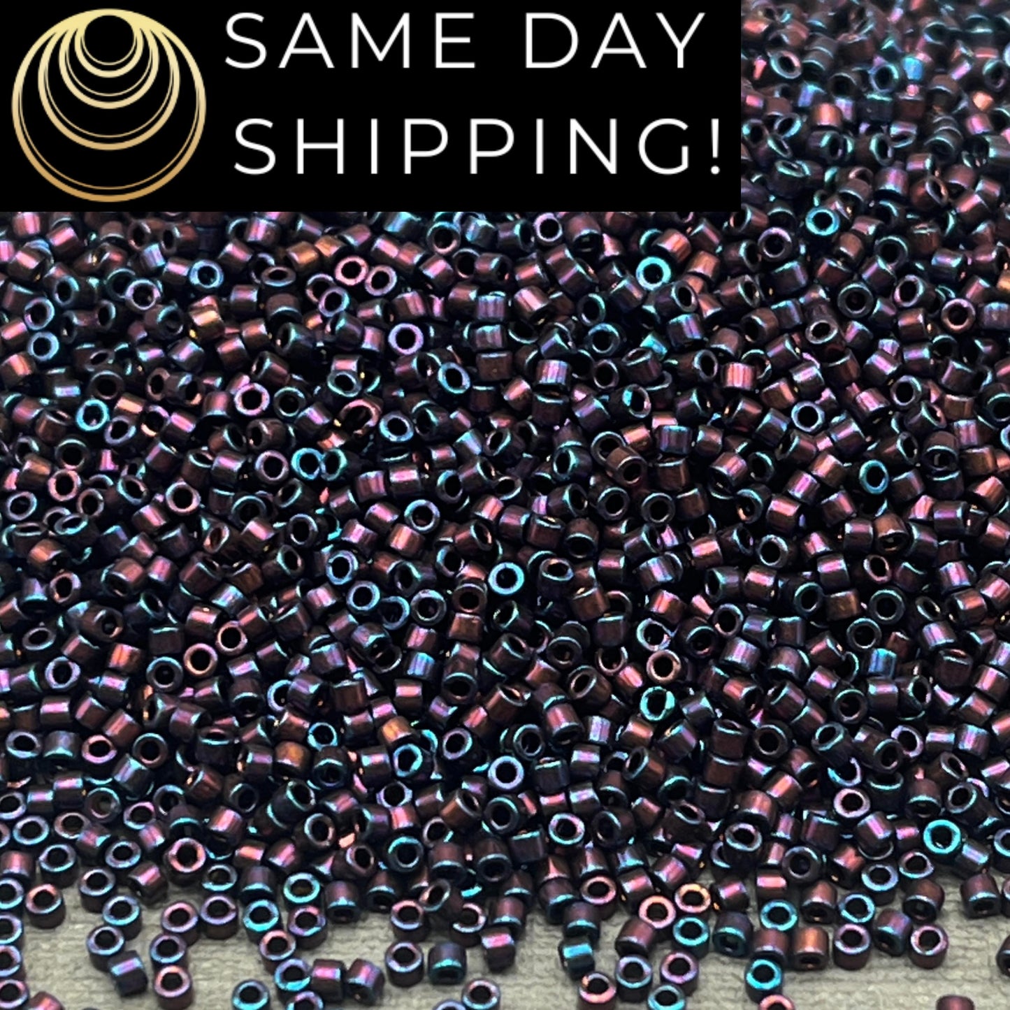 DB1004 11/0 Miyuki Delica Beads Metallic Dark Plum Gold Iris