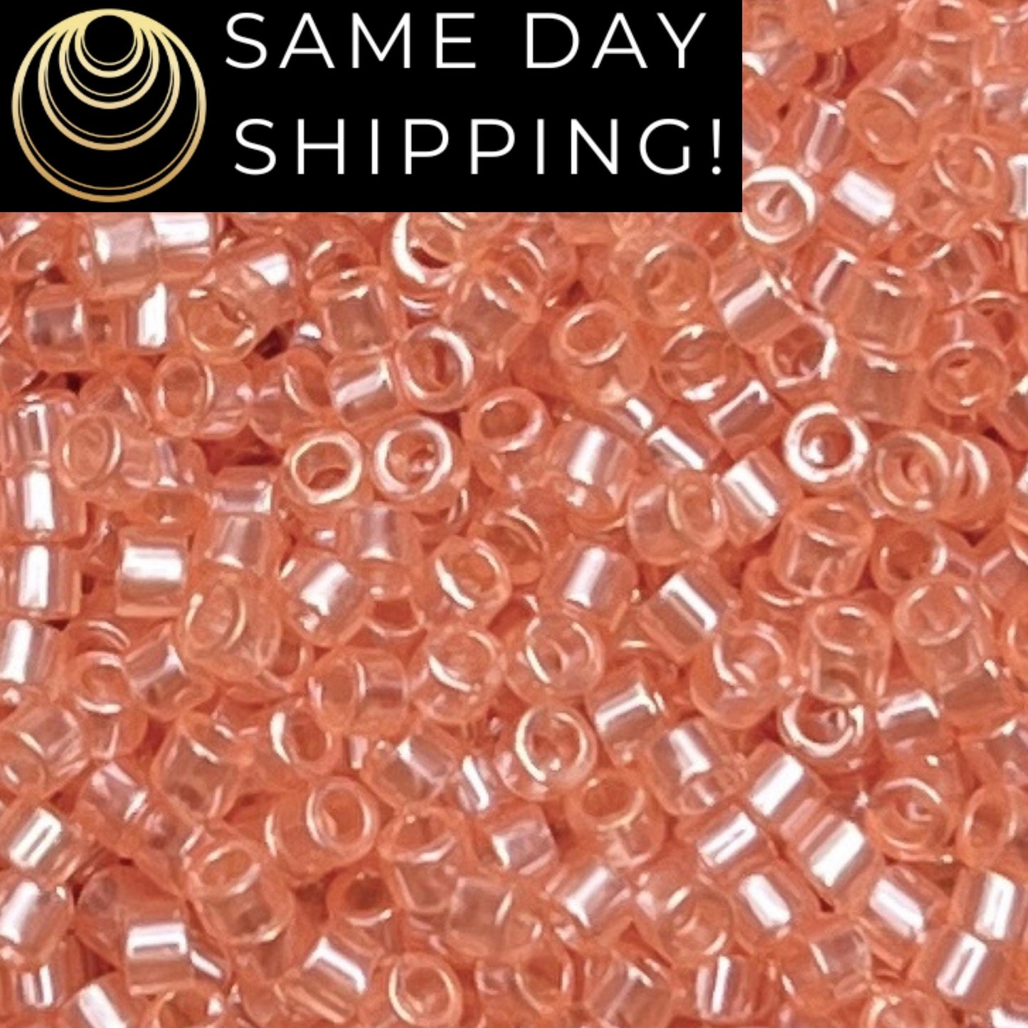 DB1480 DISCONTINUED!! 11/0 Miyuki Delica Beads Transparent Peach Luster