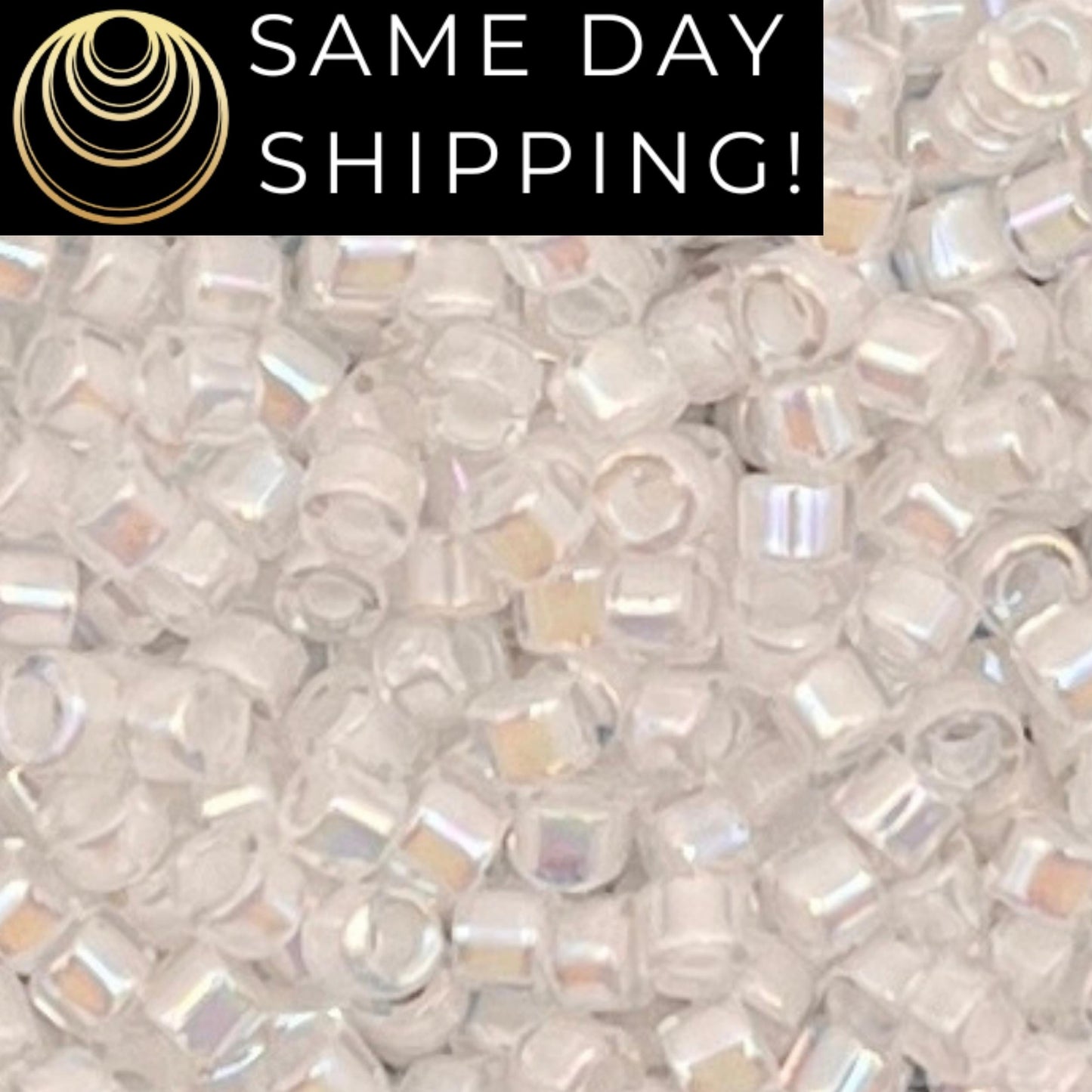 DB0052 11/0 Miyuki Delica Beads Pale Peach Lined Crystal AB