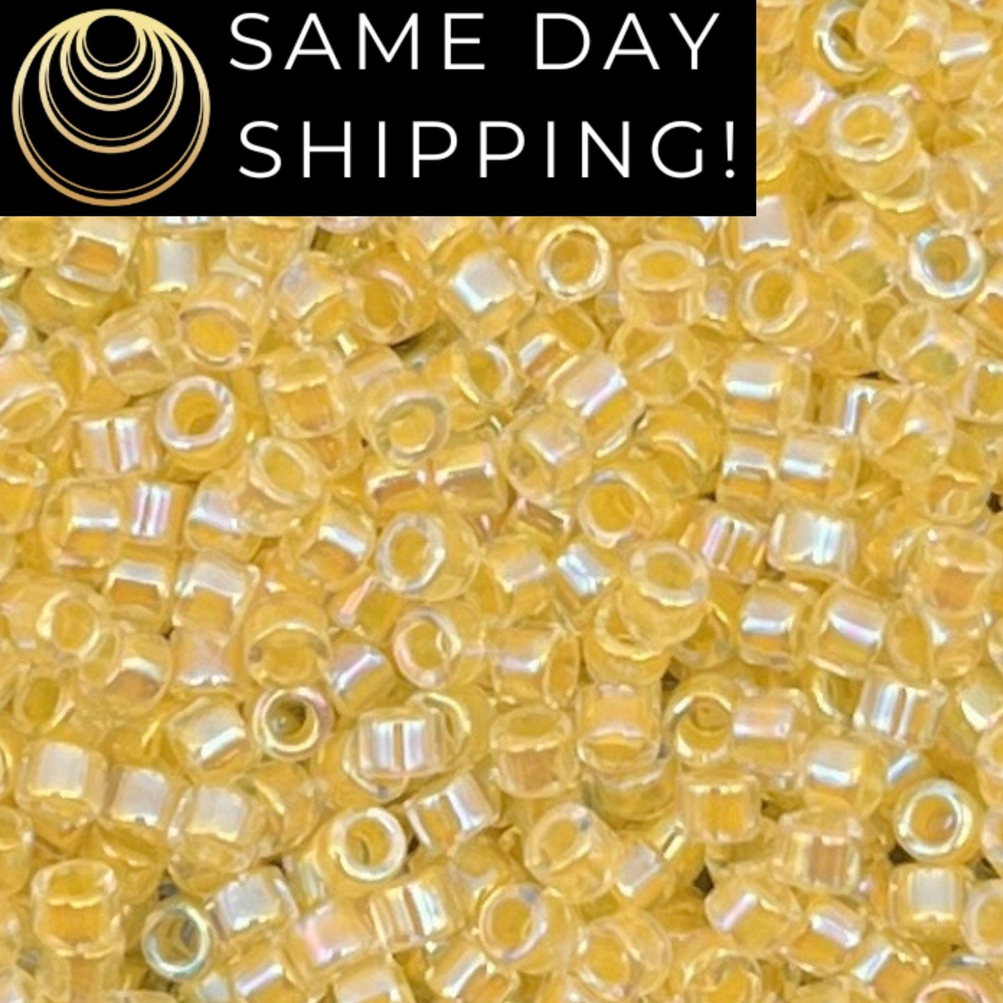 DB0053 11/0 Miyuki Delica Beads Light Yellow Lined Crystal AB
