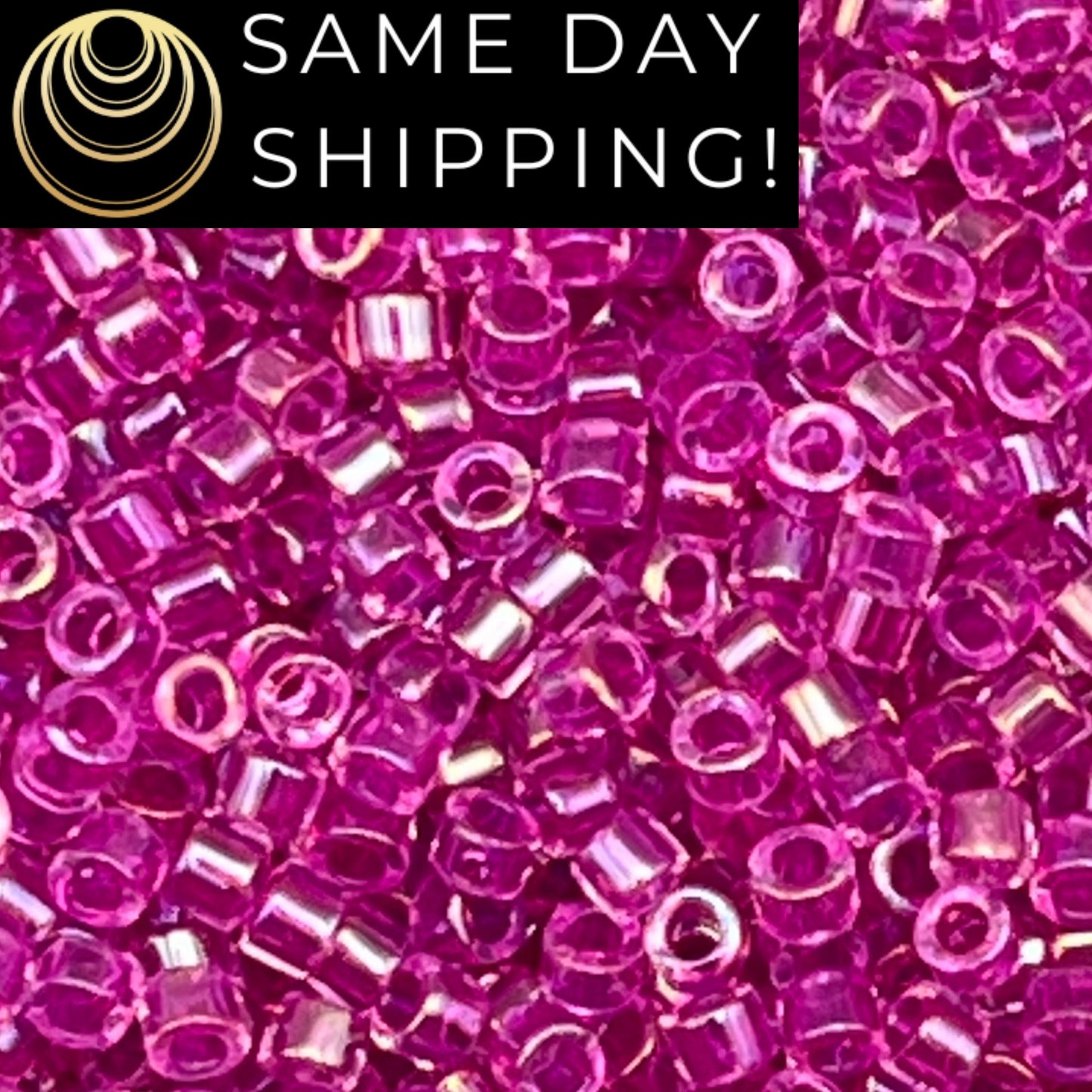 DB0074 11/0 Miyuki Delica Beads Fuchsia Lined Crystal AB