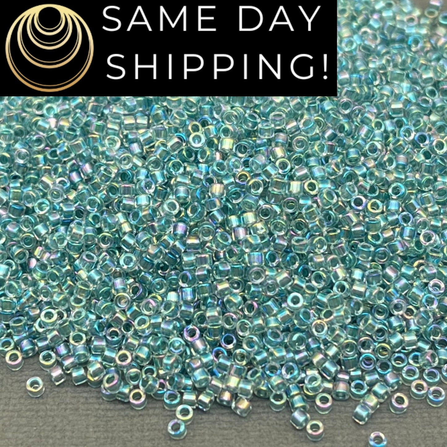 DB0084 11/0 Miyuki Delica Beads Sea Foam Lined Crystal AB