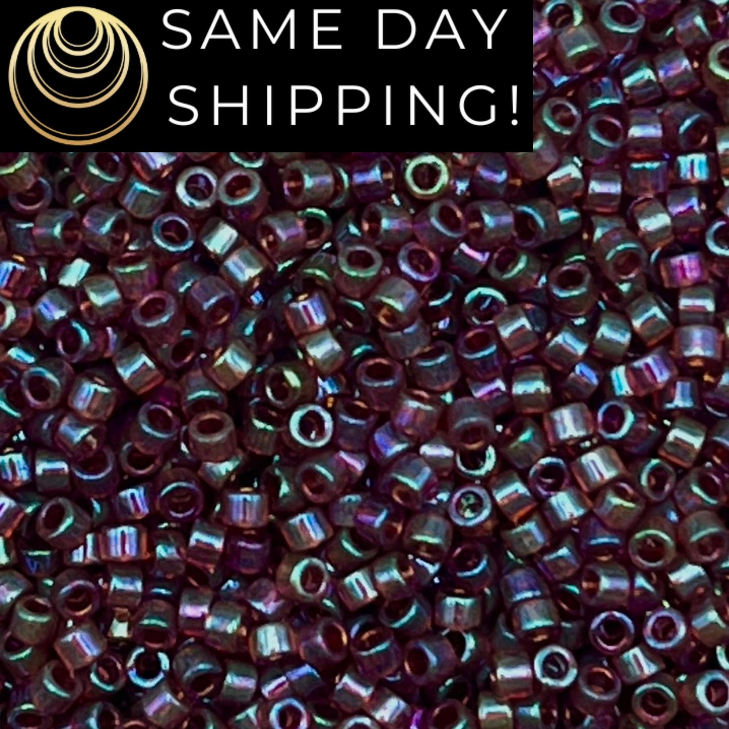 DB0104 11/0 Miyuki Delica Beads Claret Rainbow Gold Luster