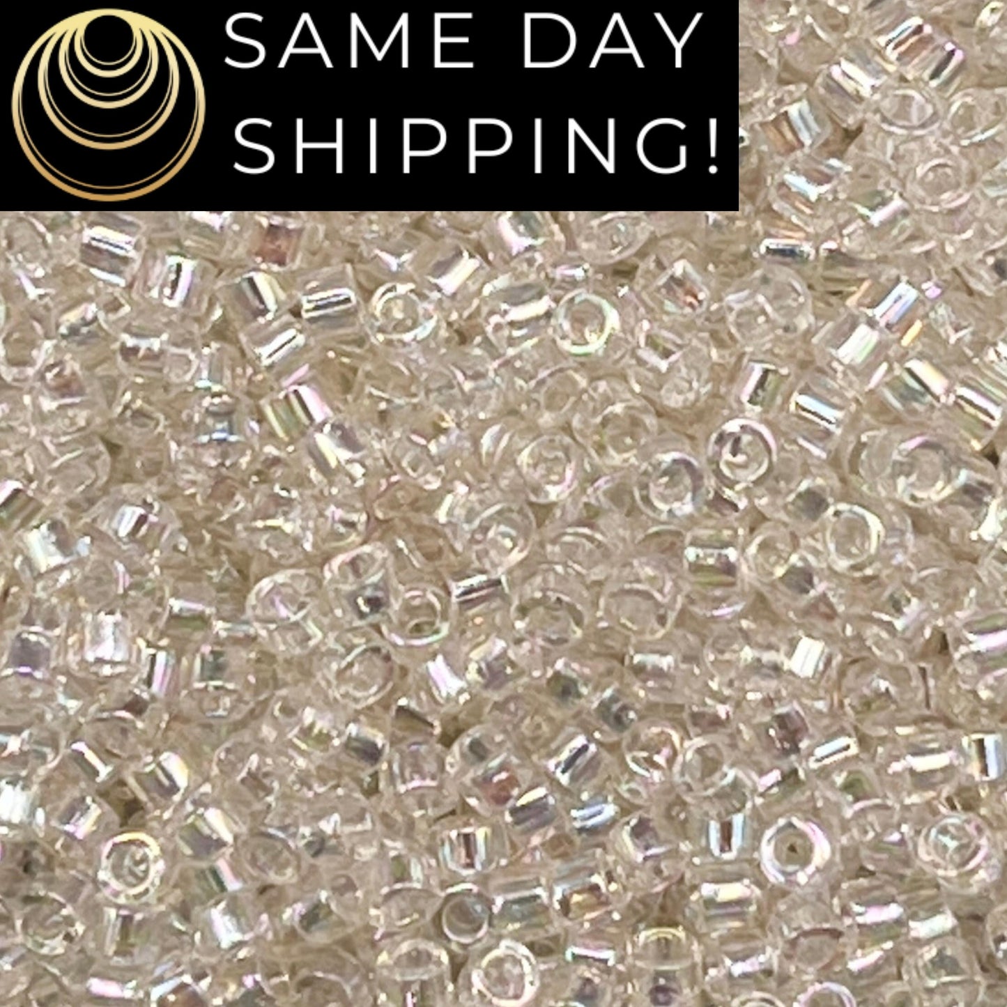 DB0109 11/0 Miyuki Delica Beads Crystal Ivory Gold Luster