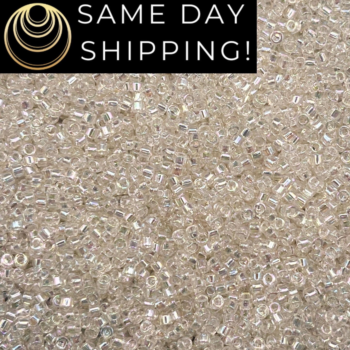 DB0109 11/0 Miyuki Delica Beads Crystal Ivory Gold Luster