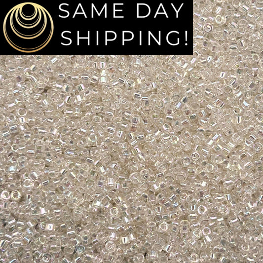 DB0109 11/0 Miyuki Delica Beads Crystal Ivory Gold Luster
