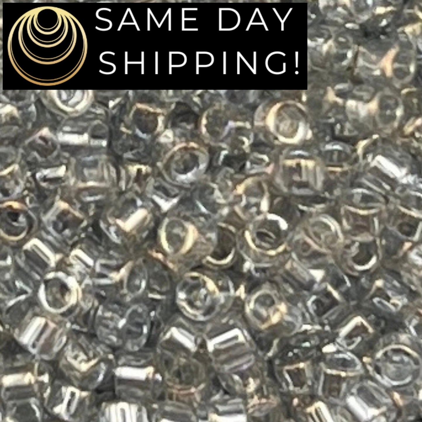 DB0114 11/0 Miyuki Delica Beads Transparent Silver Gray Gold Luster