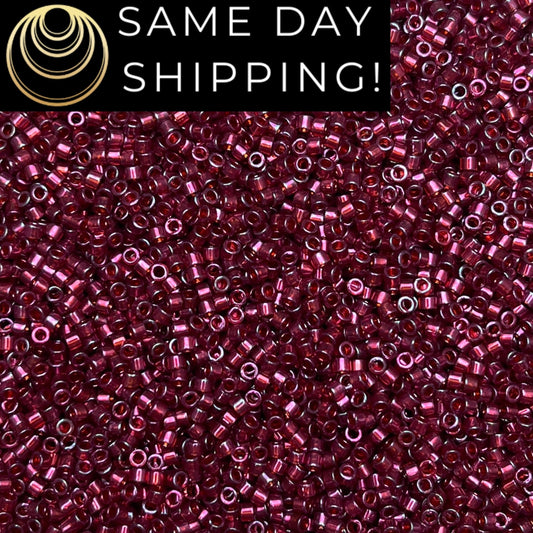 DB0120 11/0 Miyuki Delica Beads Dark Topaz Claret Luster