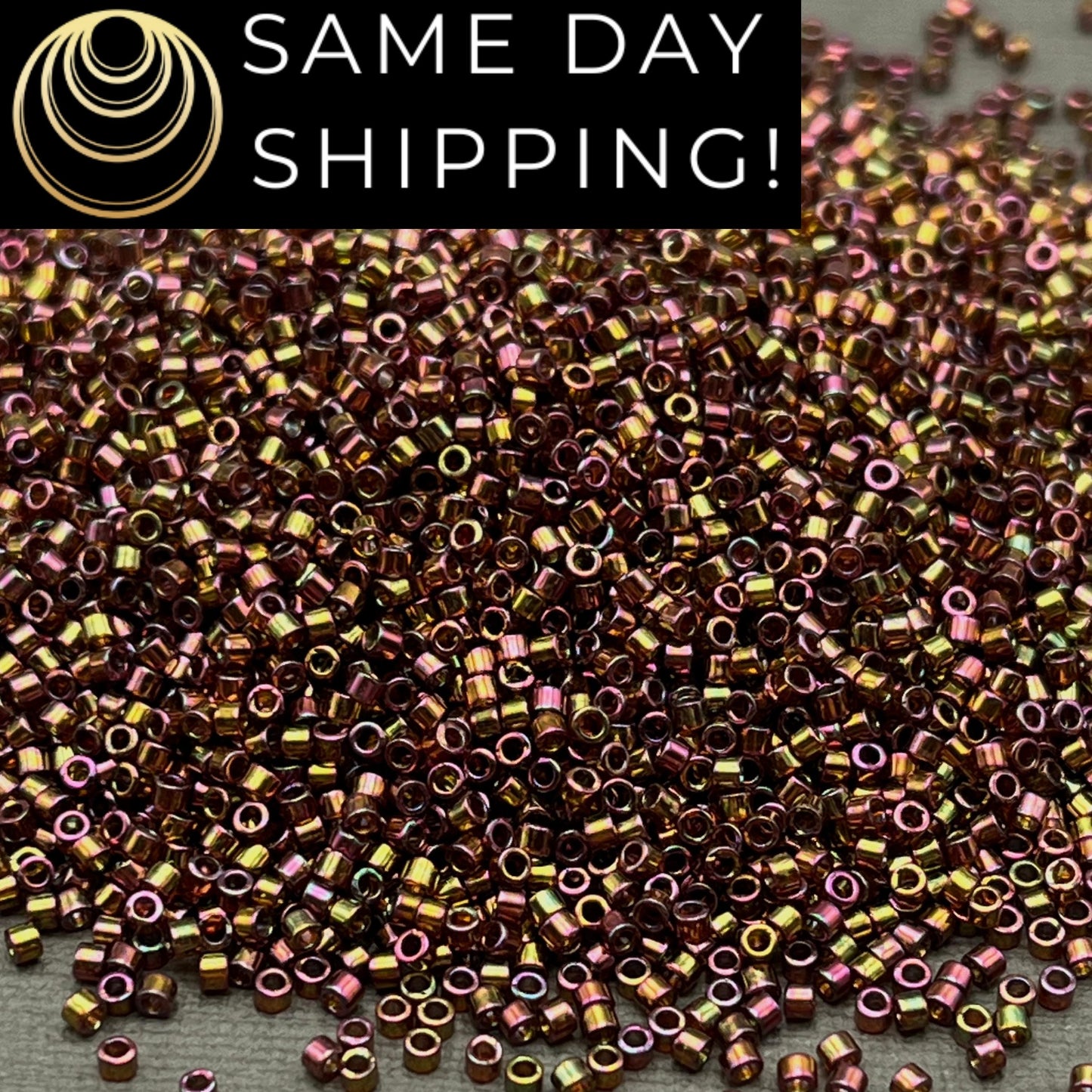 DB0126 11/0 Miyuki Delica Beads Cinnamon Rainbow Gold Luster