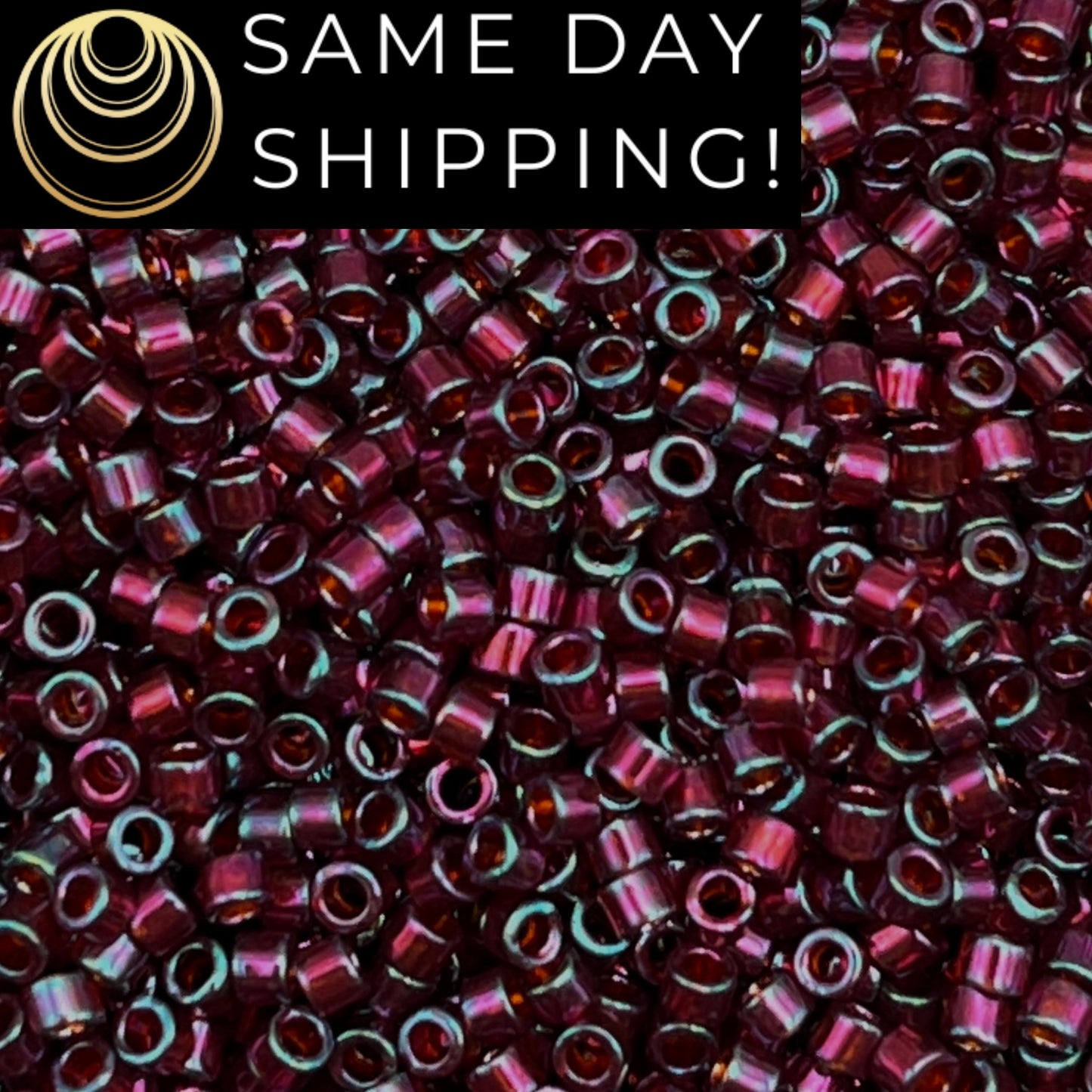DB0129 11/0 Miyuki Delica Beads Mulberry Rainbow Gold Luster