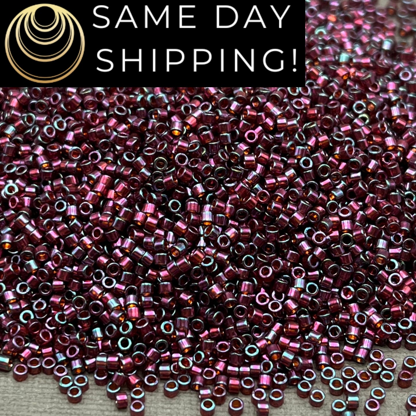 DB0129 11/0 Miyuki Delica Beads Mulberry Rainbow Gold Luster