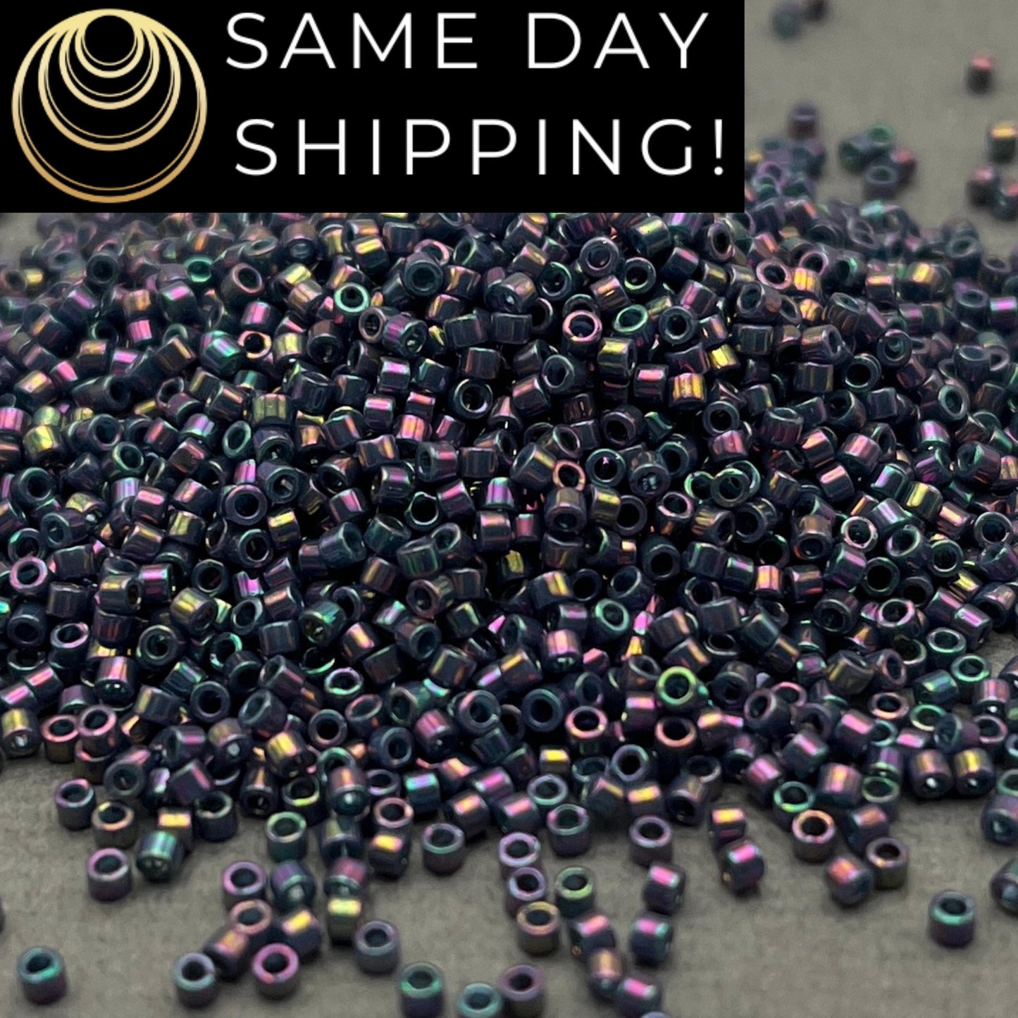 DB0134 11/0 Miyuki Delica Beads Opaque Purple Gray Rainbow Luster