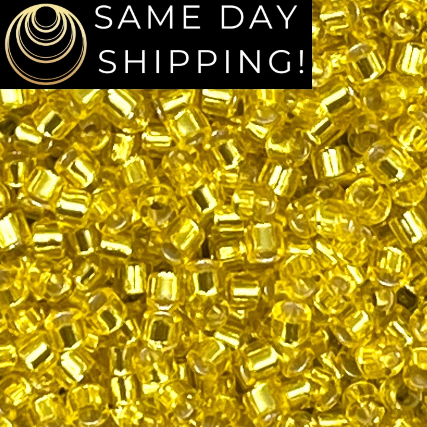 DB0145 11/0 Miyuki Delica Beads Silver Lined Yellow