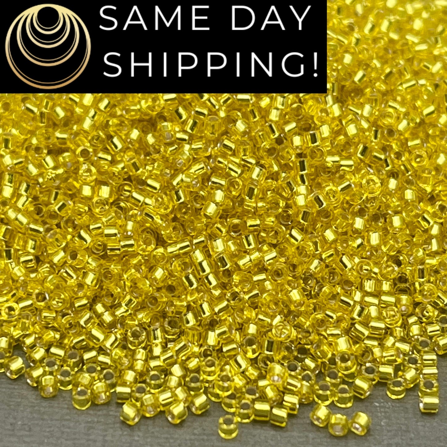 DB0145 11/0 Miyuki Delica Beads Silver Lined Yellow