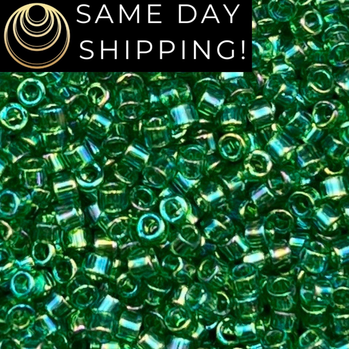 DB0152 11/0 Miyuki Delica Beads Transparent Green AB