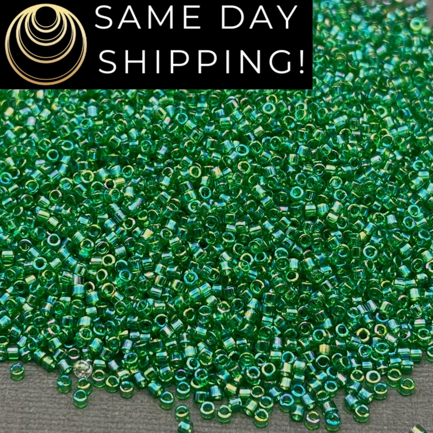 DB0152 11/0 Miyuki Delica Beads Transparent Green AB