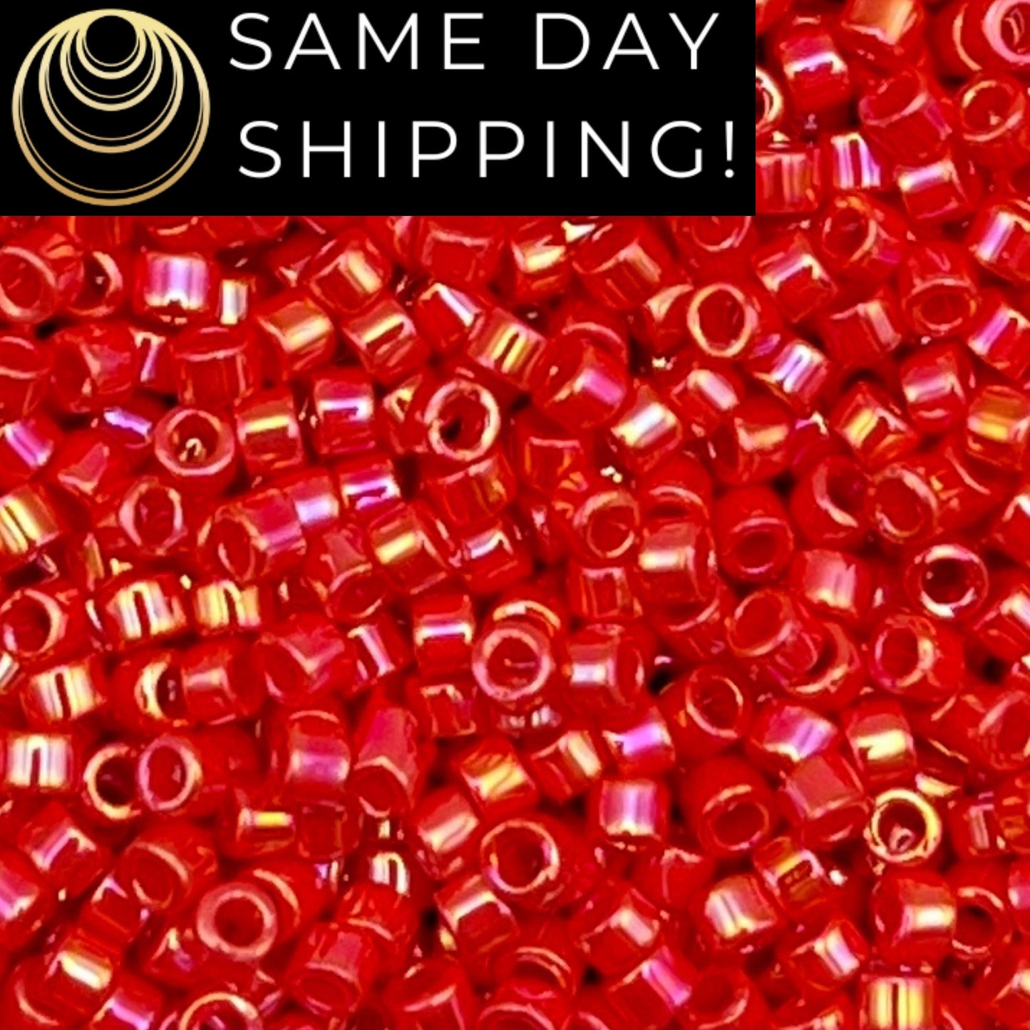 DB0159 11/0 Miyuki Delica Beads Opaque Vermillion Red AB