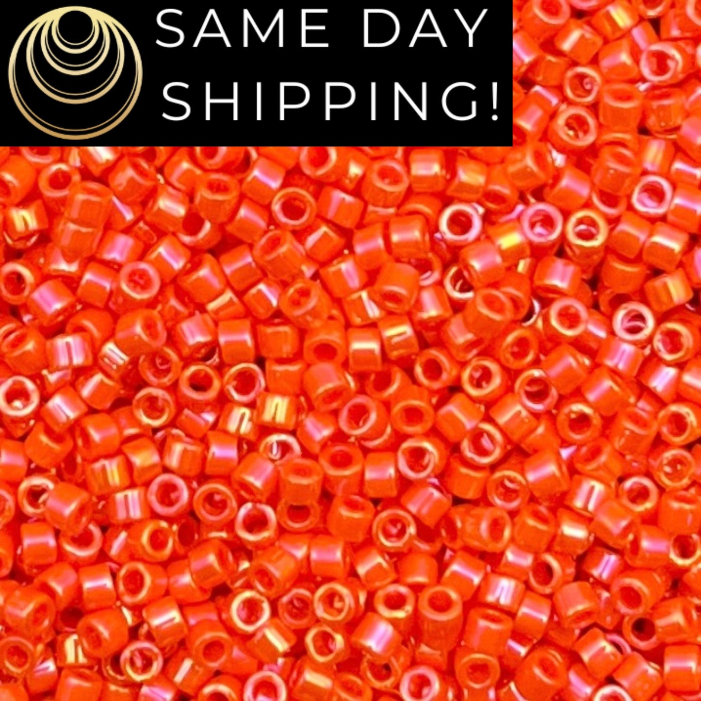 DB0161 11/0 Miyuki Delica Beads Opaque Orange AB