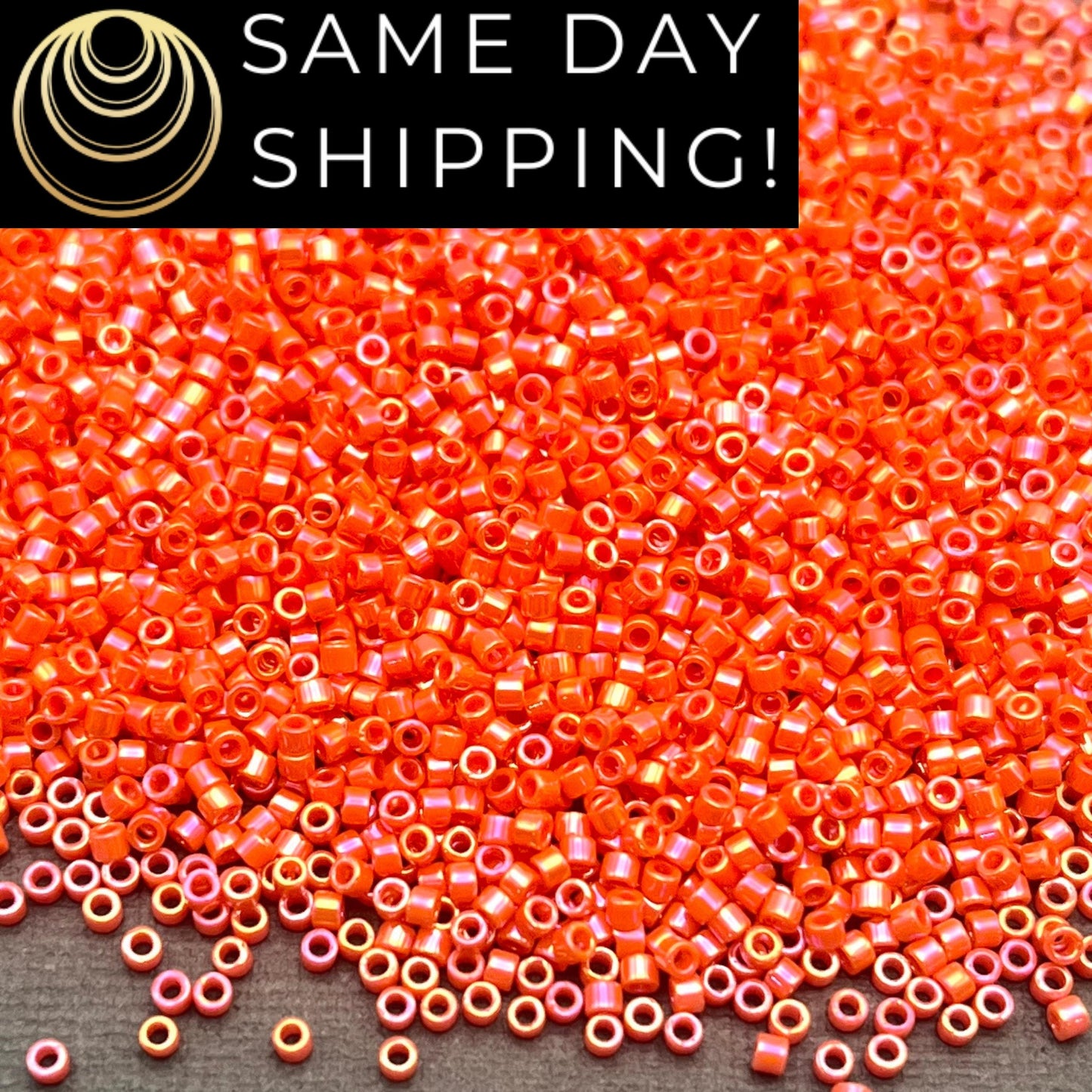 DB0161 11/0 Miyuki Delica Beads Opaque Orange AB