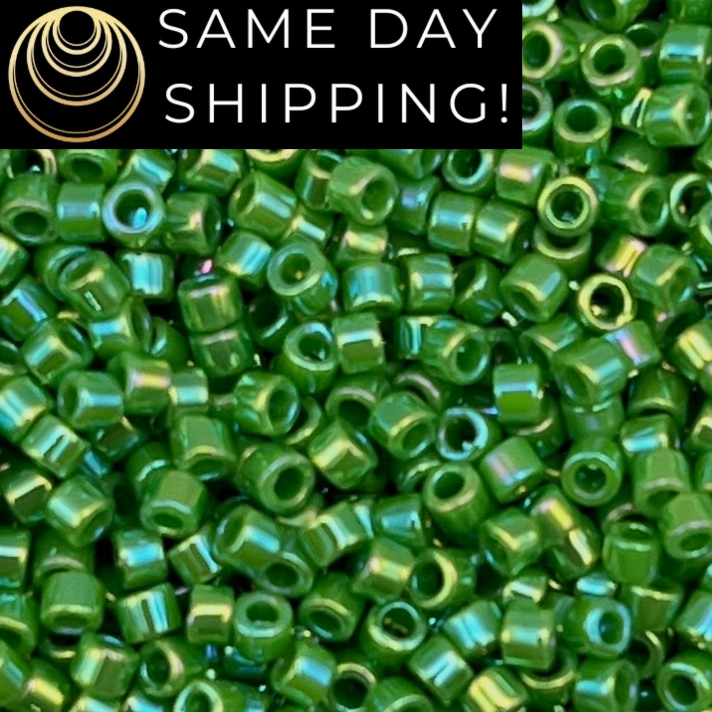 DB0163 11/0 Miyuki Delica Beads Opaque Green AB