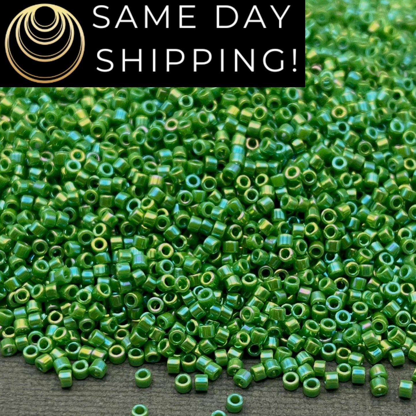 DB0163 11/0 Miyuki Delica Beads Opaque Green AB