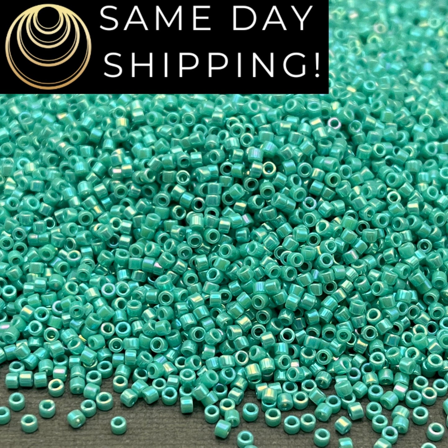DB0166 11/0 Miyuki Delica Beads Opaque Turquoise Green AB