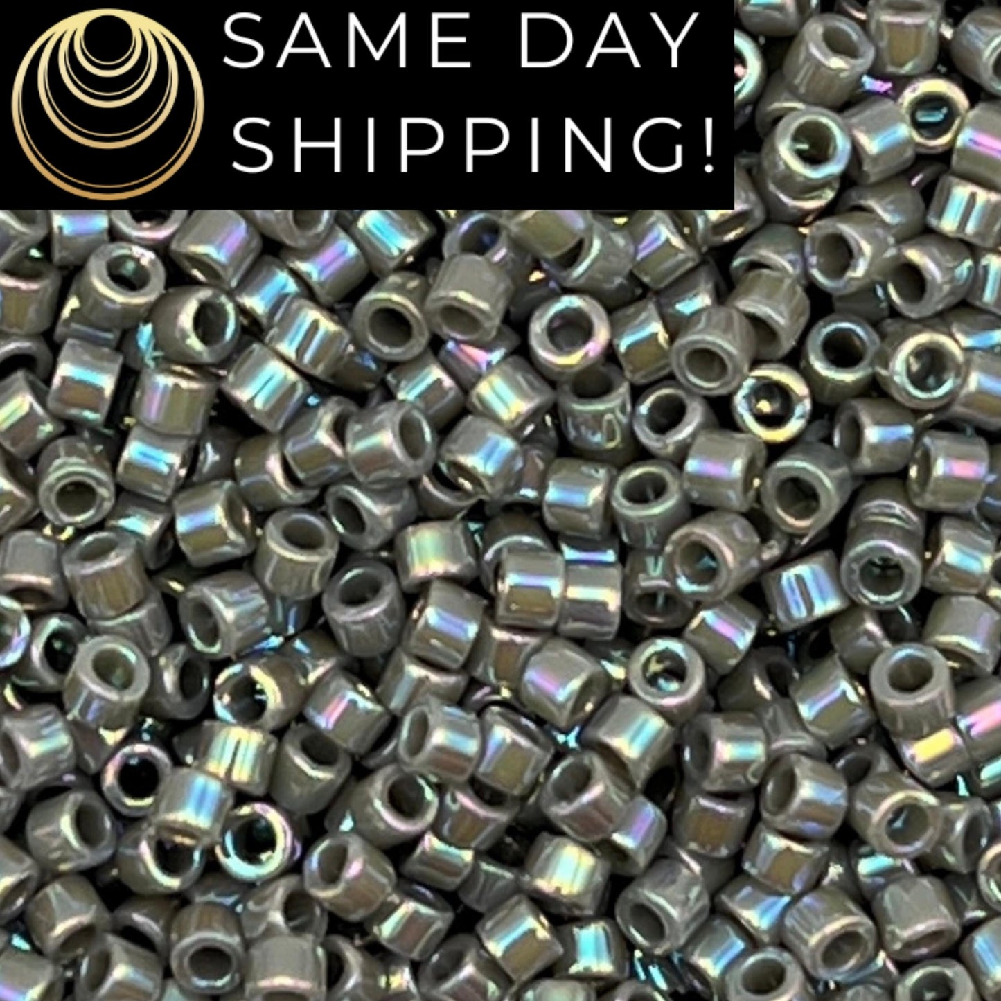 DB0168 11/0 Miyuki Delica Beads Opaque Gray AB