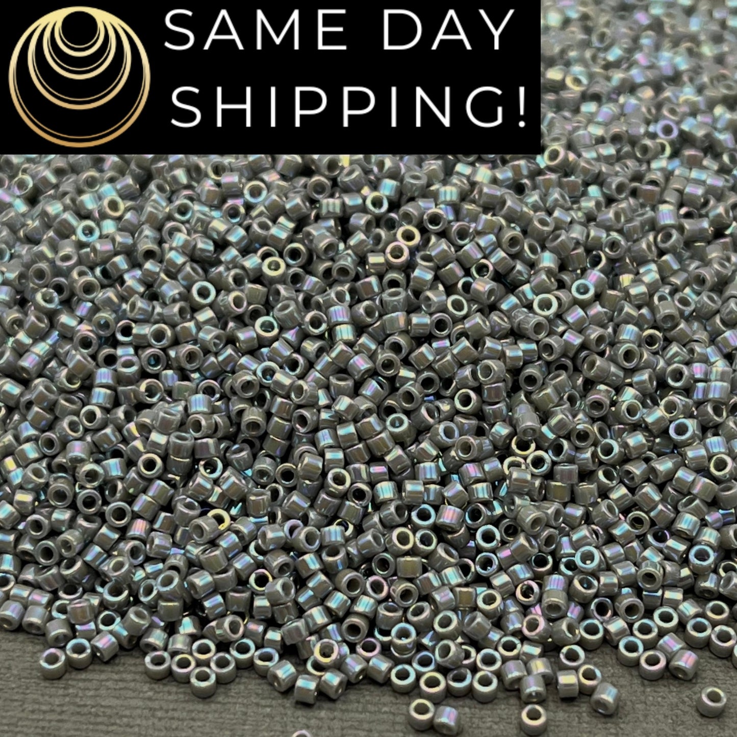 DB0168 11/0 Miyuki Delica Beads Opaque Gray AB