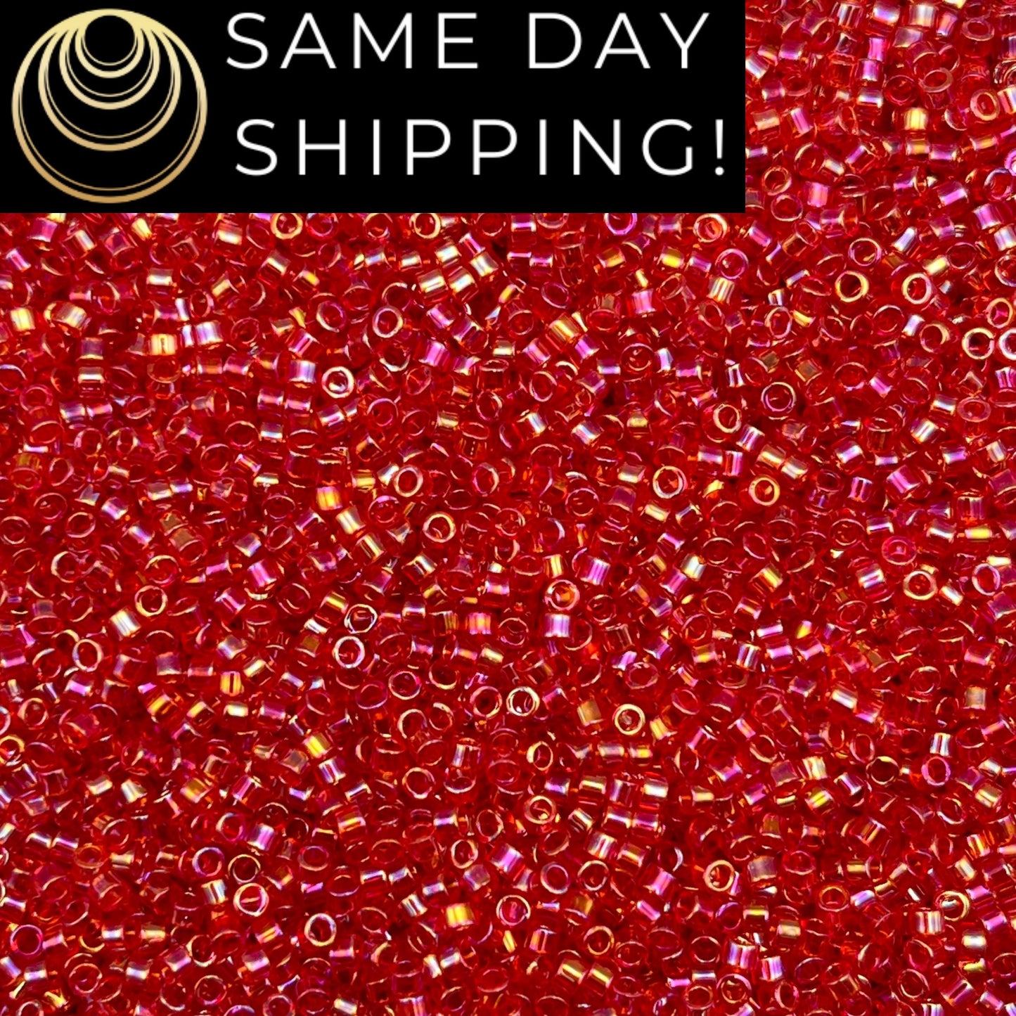 DB0172 11/0 Miyuki Delica Beads Transparent Red AB