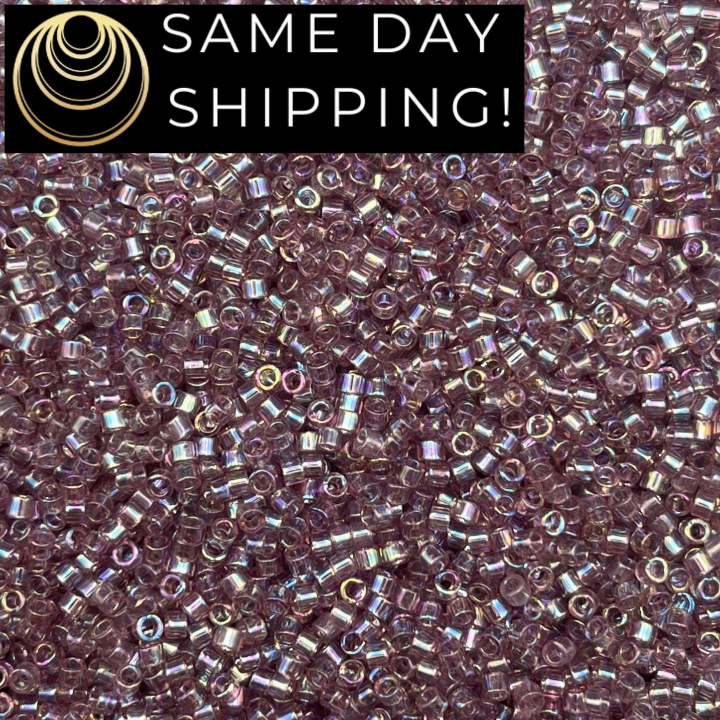 DB0173 11/0 Miyuki Delica Beads Transparent Smoky Amethyst AB