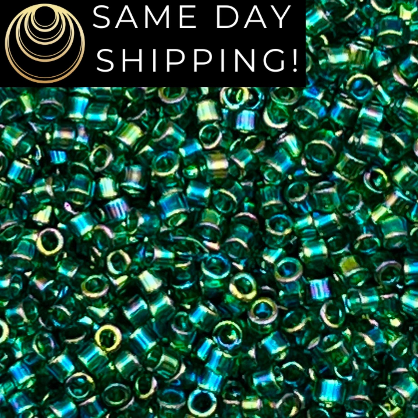 DB0175 11/0 Miyuki Delica Beads Transparent Emerald Green AB