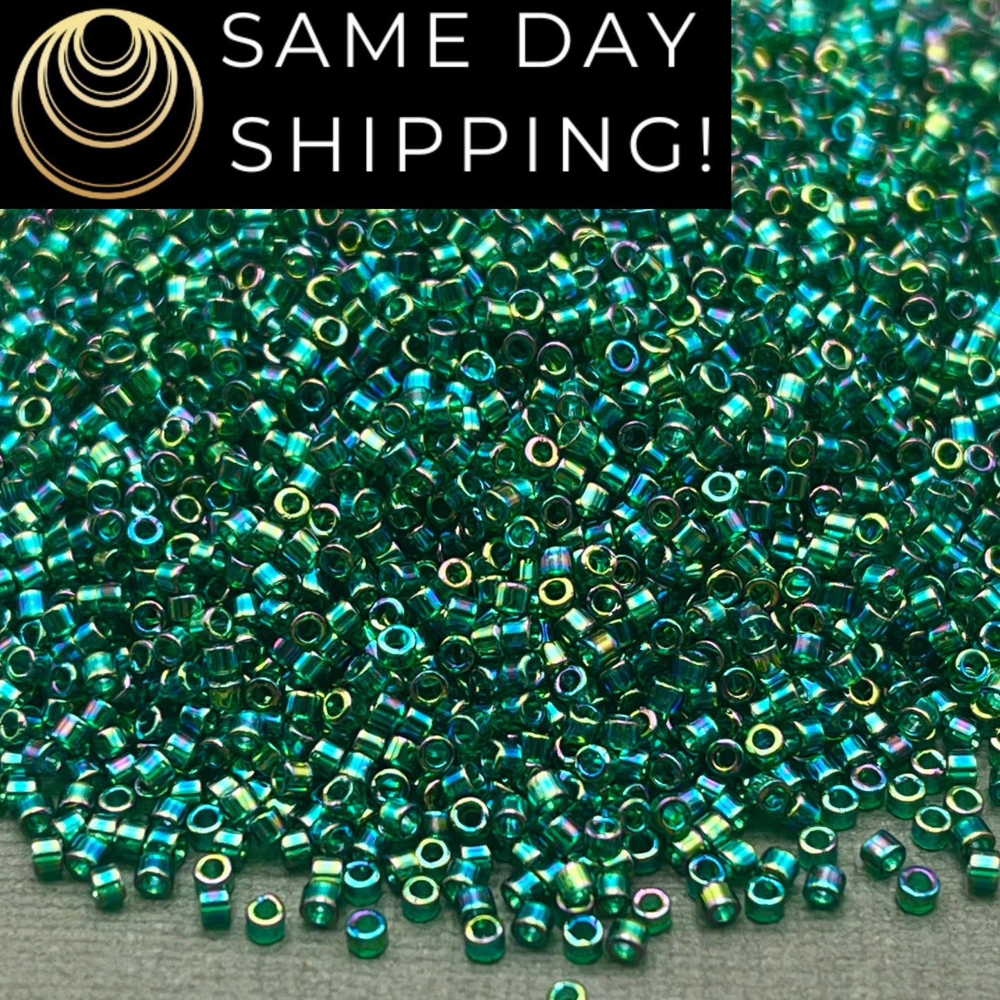 DB0175 11/0 Miyuki Delica Beads Transparent Emerald Green AB