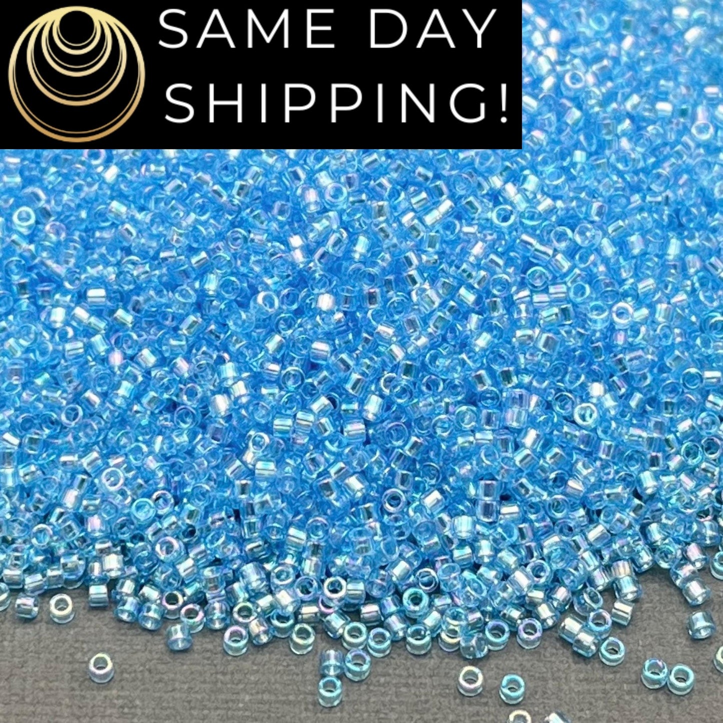 DB0176 11/0 Miyuki Delica Beads Transparent Aqua AB