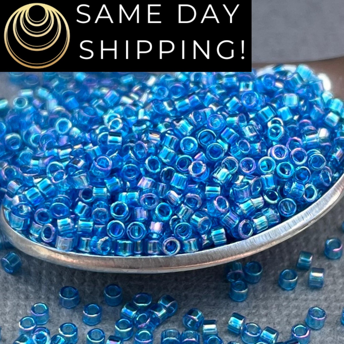 DB0177 11/0 Miyuki Delica Beads Transparent Capri Blue AB