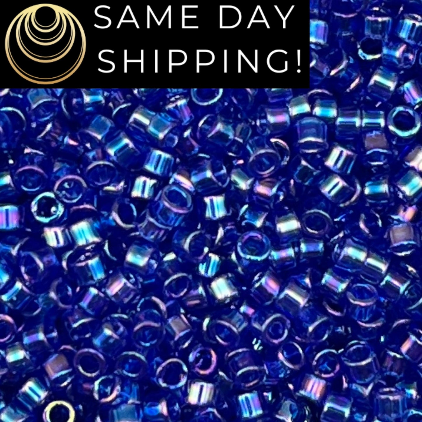 DB0178 11/0 Miyuki Delica Beads Transparent Cobalt Blue AB