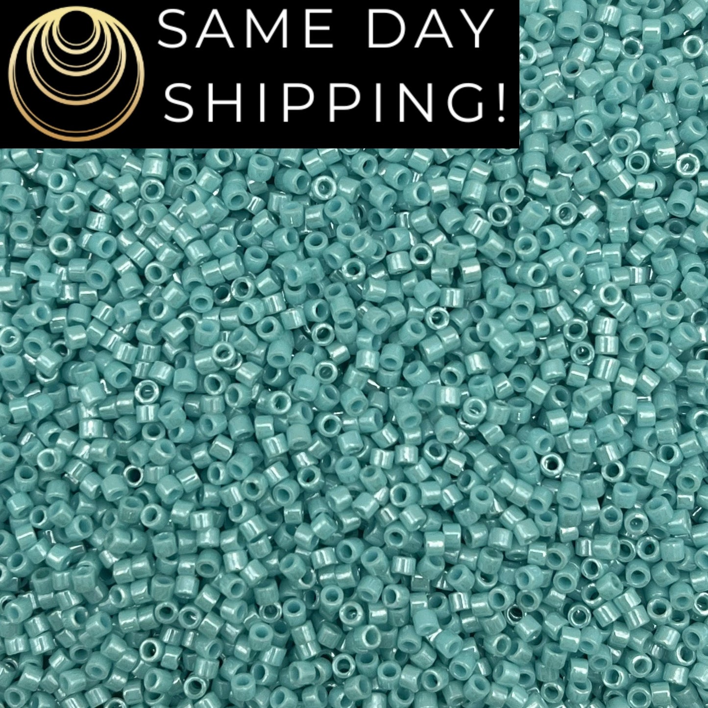 DB0217 11/0 Miyuki Delica Beads Opaque Turquoise Green Luster