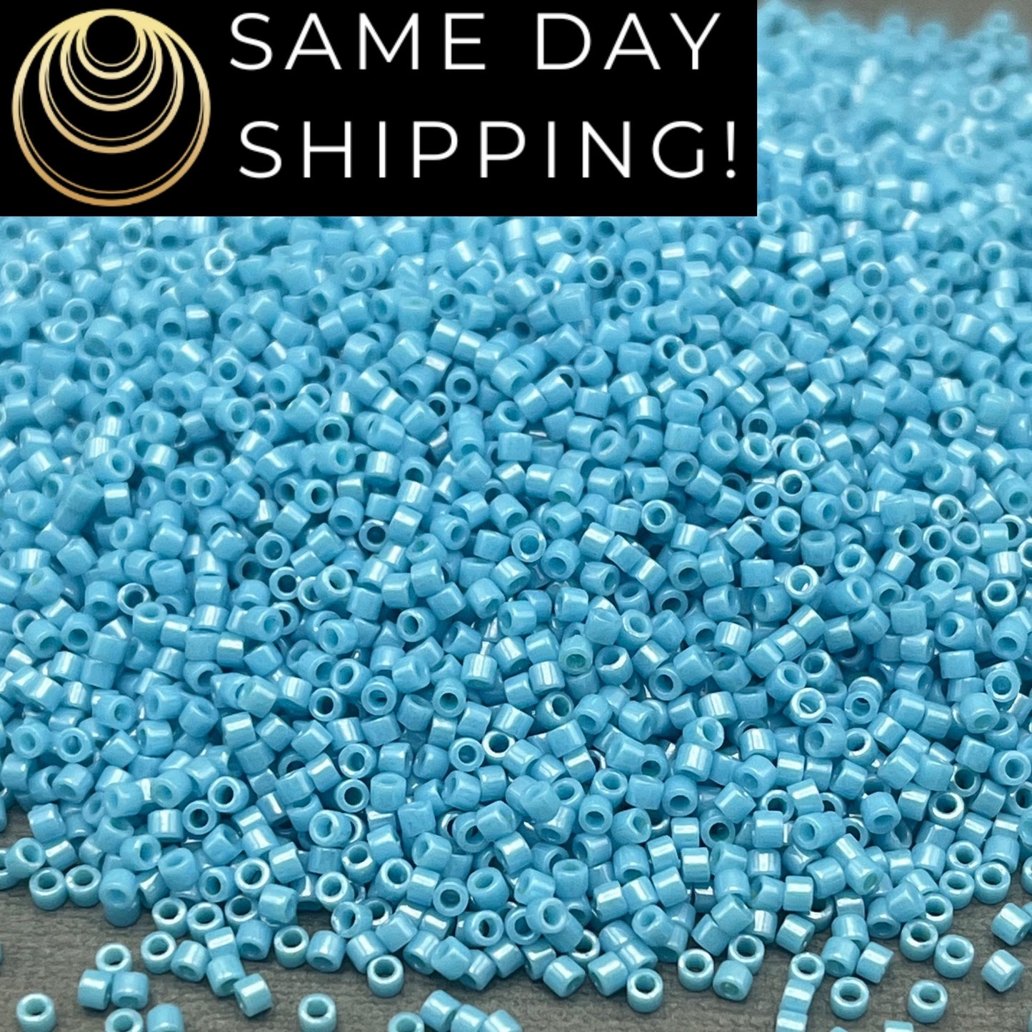 DB0218 11/0 Miyuki Delica Beads Opaque Medium Turquoise Blue Luster