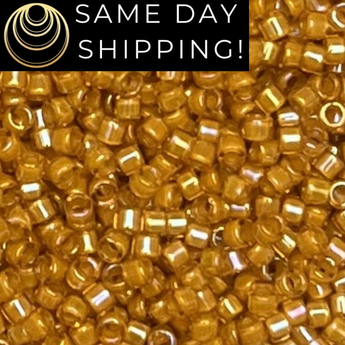 DB0272 11/0 Miyuki Delica Beads Goldenrod Lined Topaz AB