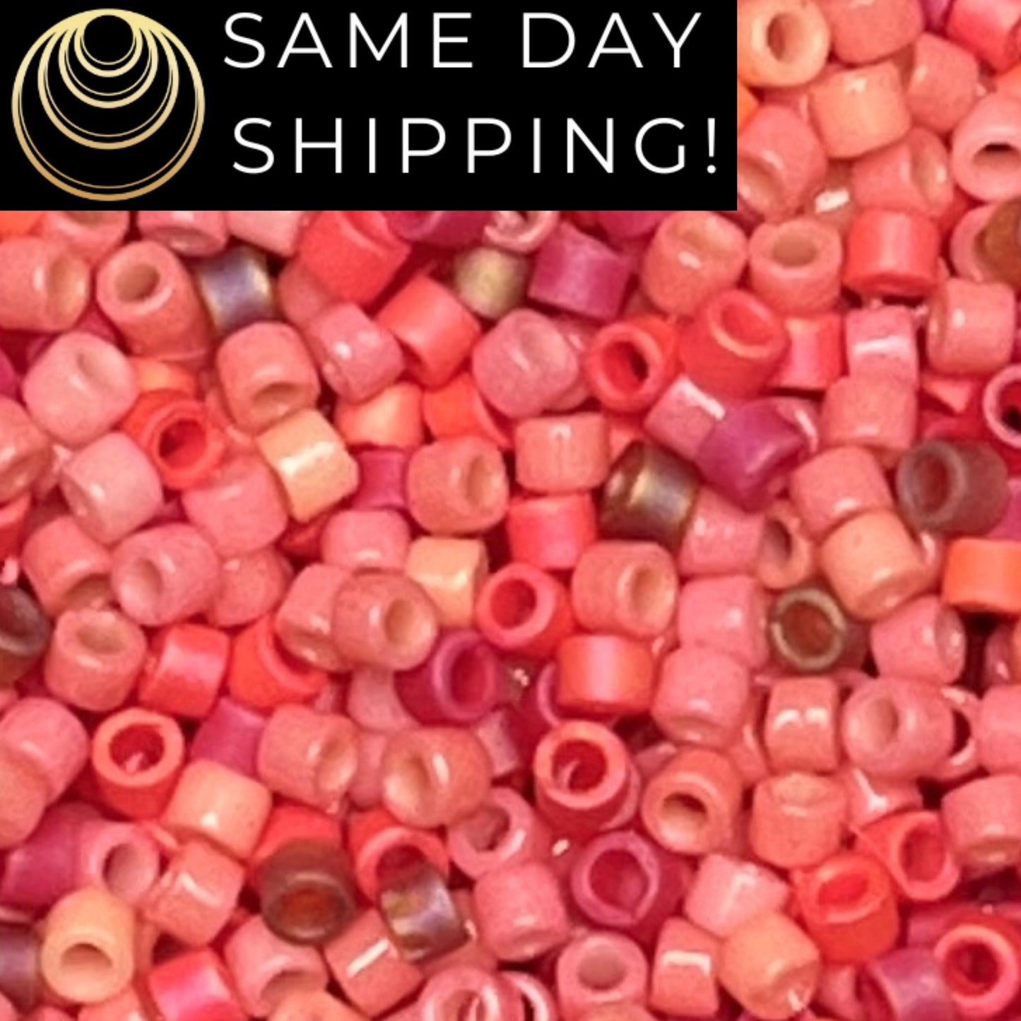 11/0 Miyuki Delica Beads Pink Coral Mix! Exclusive Artifact Bead Company Mix!
