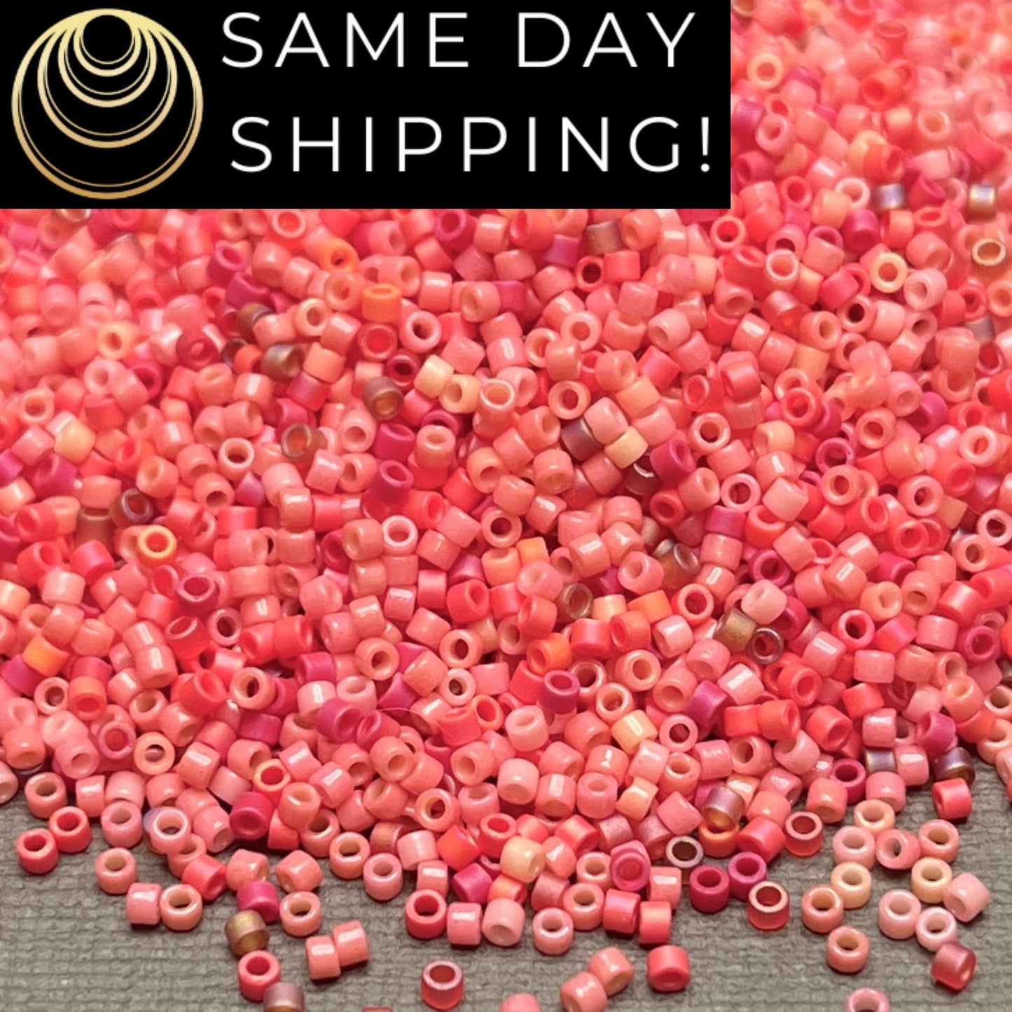 11/0 Miyuki Delica Beads Pink Coral Mix! Exclusive Artifact Bead Company Mix!