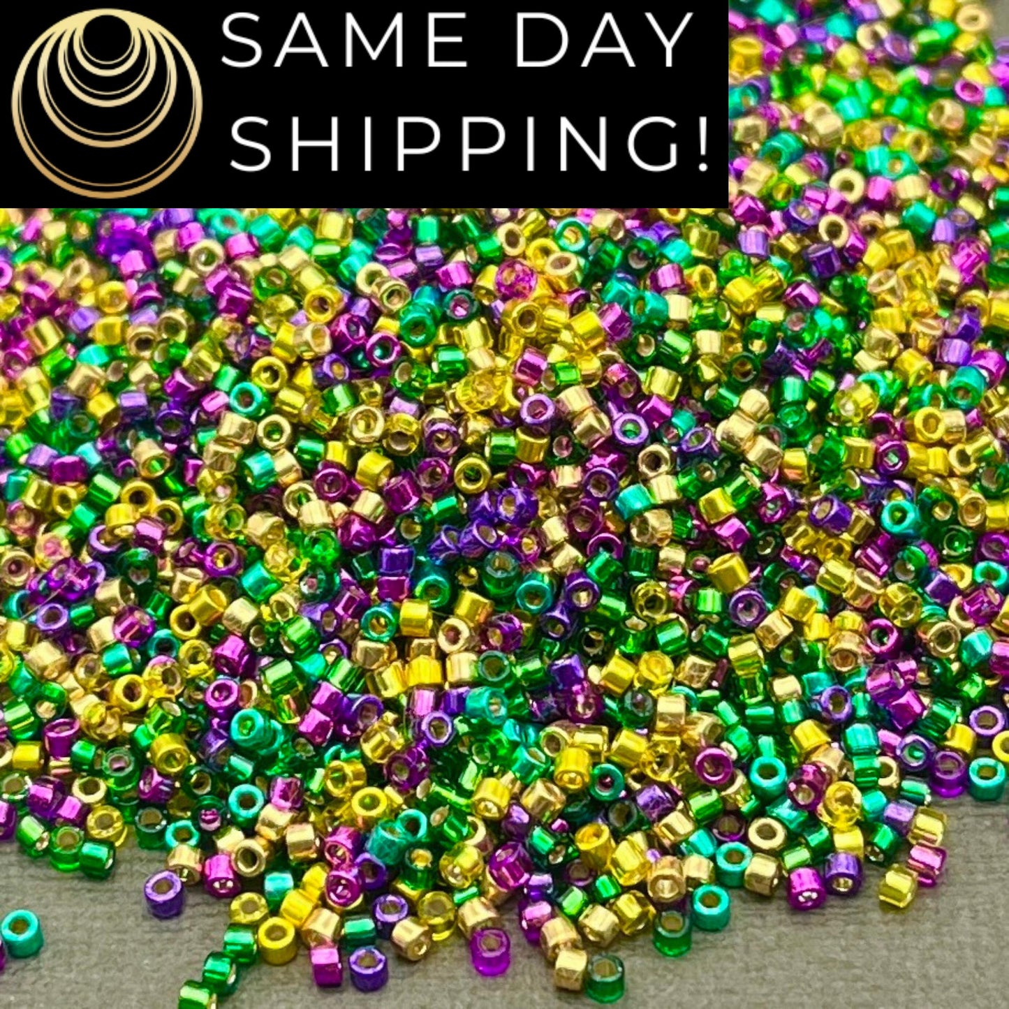 11/0 Miyuki Delica Beads Mardi Gras Mix Exclusive Artifact Bead Company Mix!