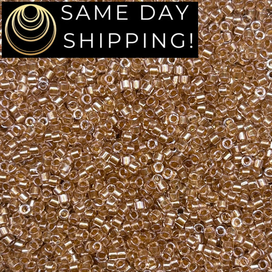 DB0901 11/0 Miyuki Delica Beads Sparkling Honey Beige Lined Crystal