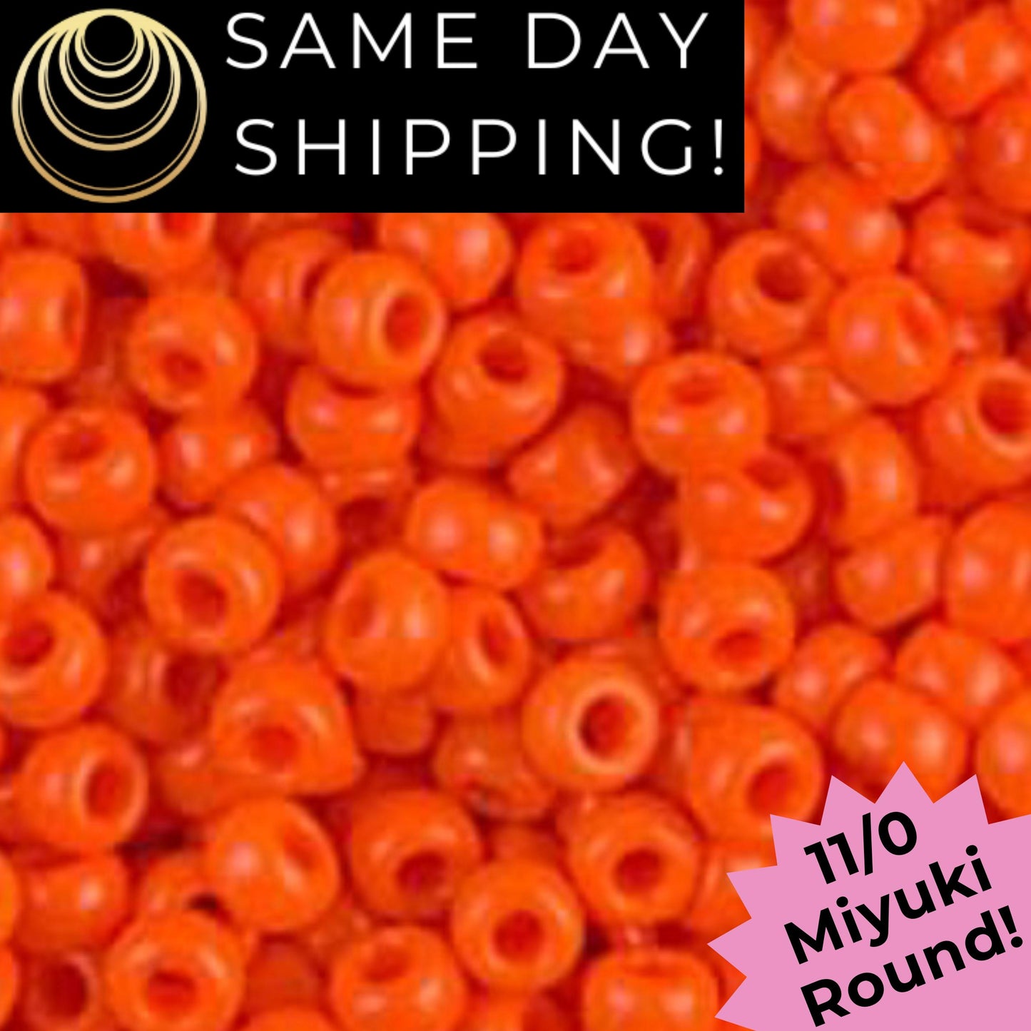 11-0406 11/0 Miyuki Opaque Orange Round Rocaille Seed Beads
