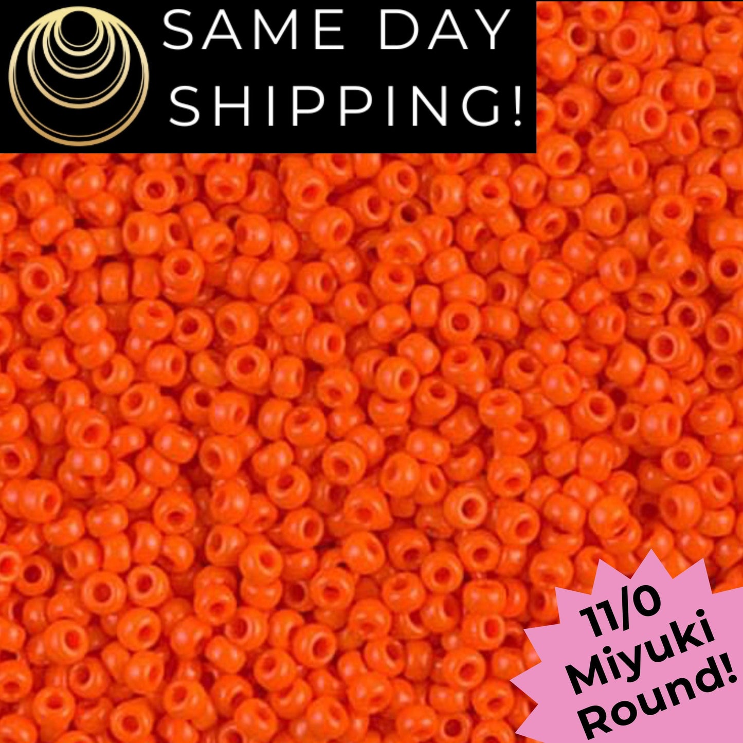 11-0406 11/0 Miyuki Opaque Orange Round Rocaille Seed Beads