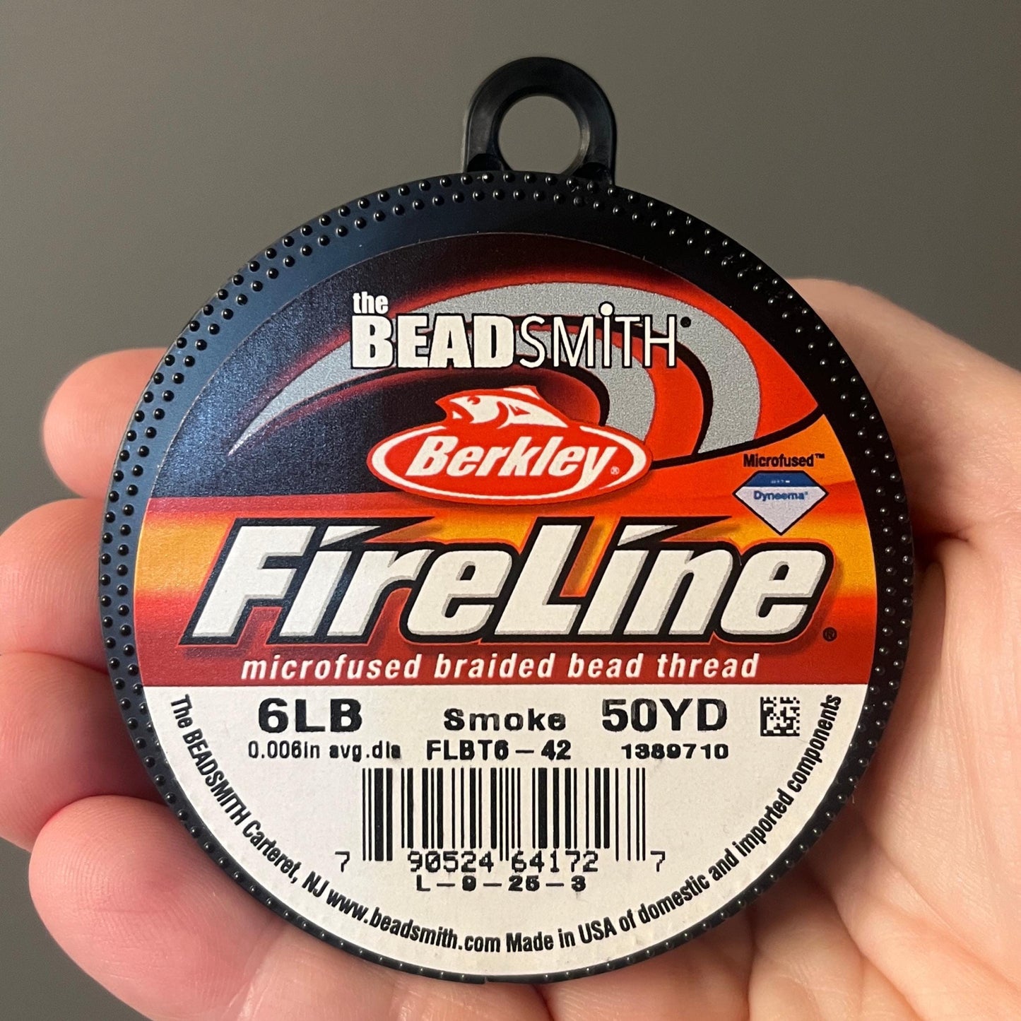 6LB, 50YD Smoke Fireline Beading Thread